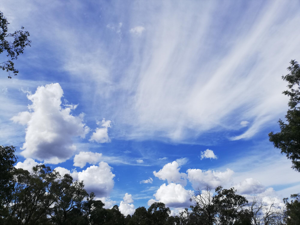 Cloudy blue sky