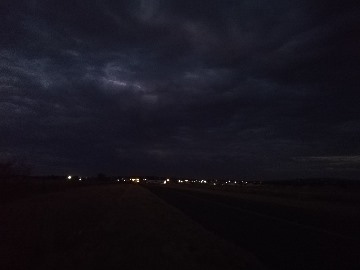 The distant lights of a town