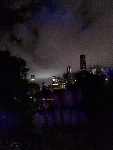 Ghost overlooks a city
