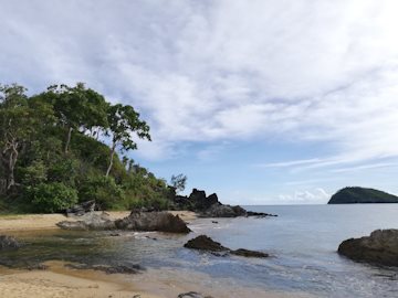 The rocky shore of Palm Cove